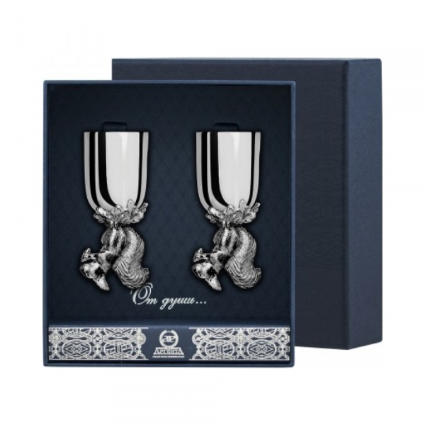 Набор серебряных рюмок «Белка» из 2 предметов