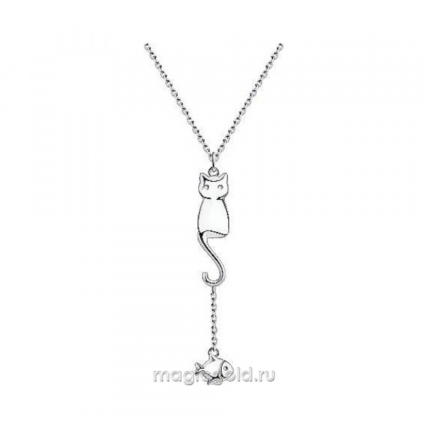 Серебряное колье без камня № 174292