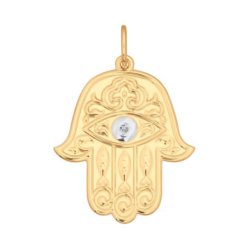 Золотая подвеска с фианитом № 159142