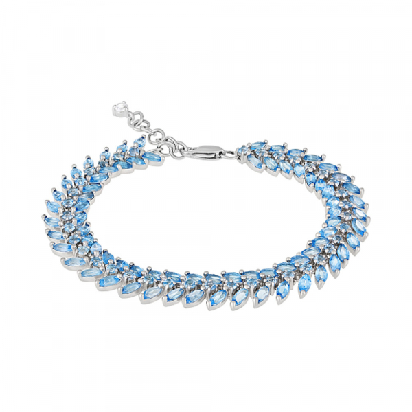 Серебряный браслет с топазом и фианитом № 124214