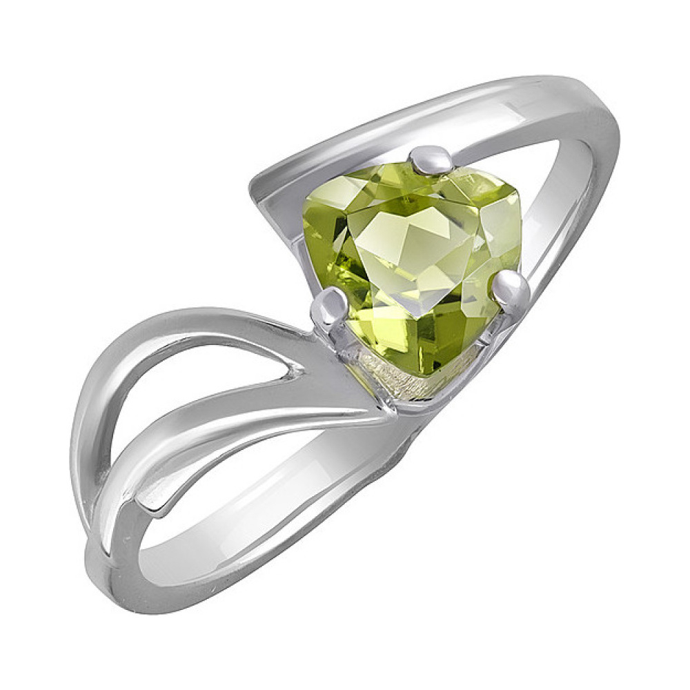 Серебряное кольцо с хризолитом № 132082