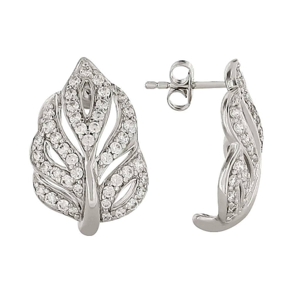 Серебряные серьги с фианитом № 82853