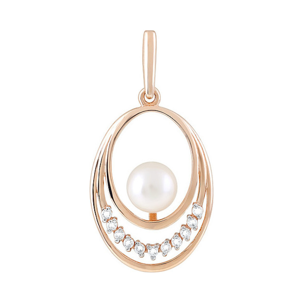 Золотая подвеска с жемчугом № 120636