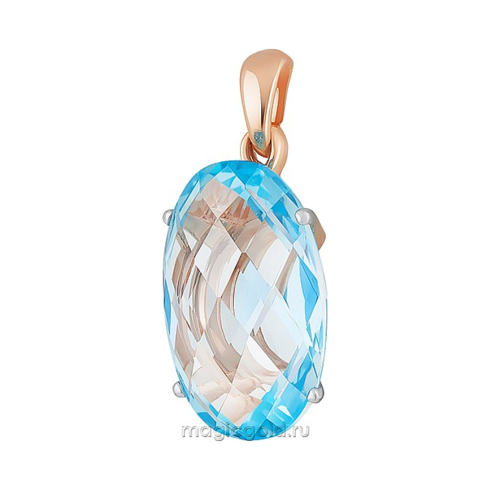 Золотая подвеска с топазом № 162135