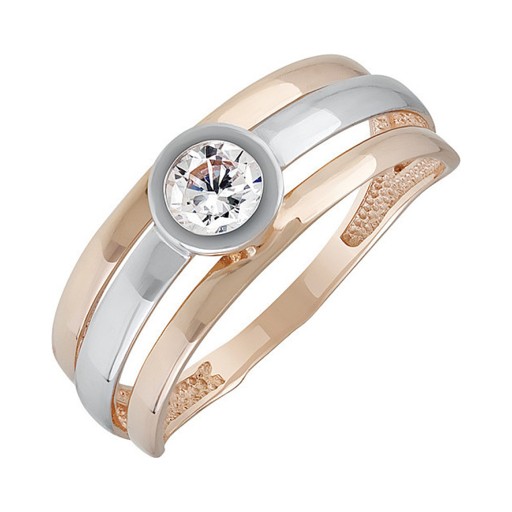 Золотое кольцо с фианитом № 135255