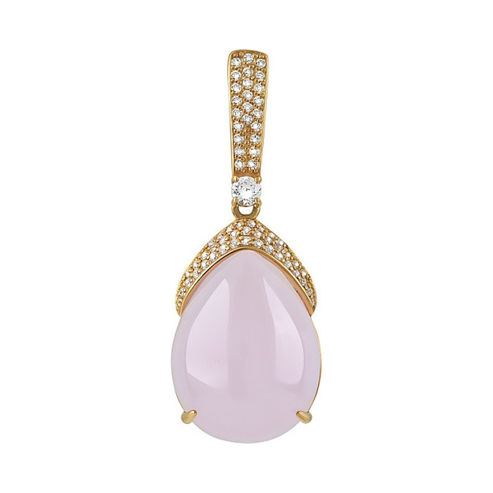 Серебряная подвеска с алпанитом, фианитом и золотым покрытием № 132495