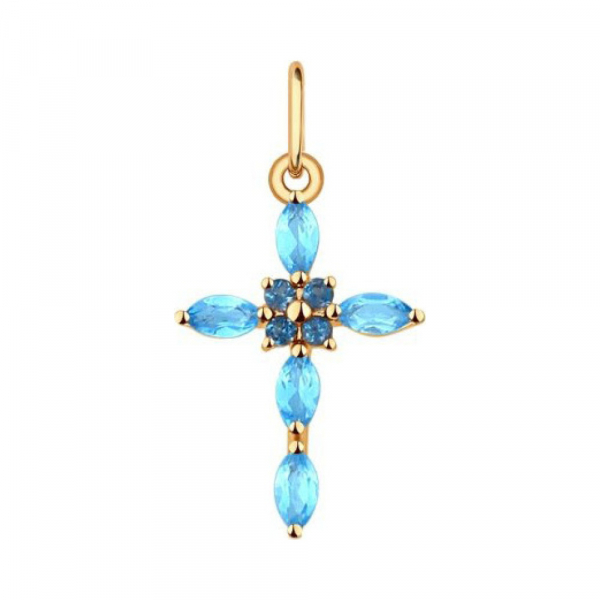 Золотая подвеска с полудраг вставками № 156723