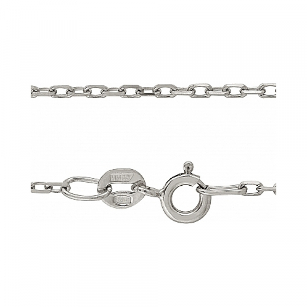 Серебряная цепь якорная граненая родированная № 100390