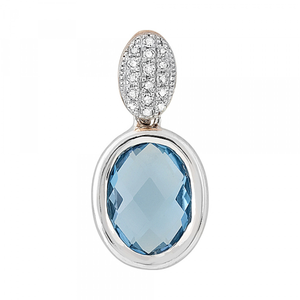 Золотая подвеска с бриллиантом и топазом № 114922