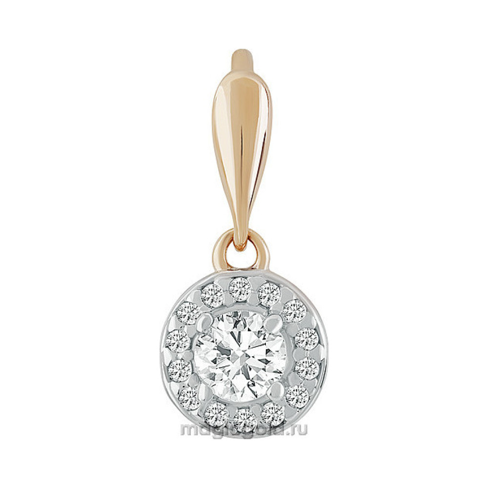 Золотая подвеска с кристаллами swarovski № 109761