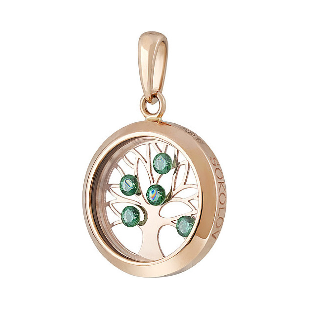 Золотая подвеска с плавающими фианитами № 136000