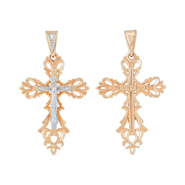 Крест с бриллиантом № 103382