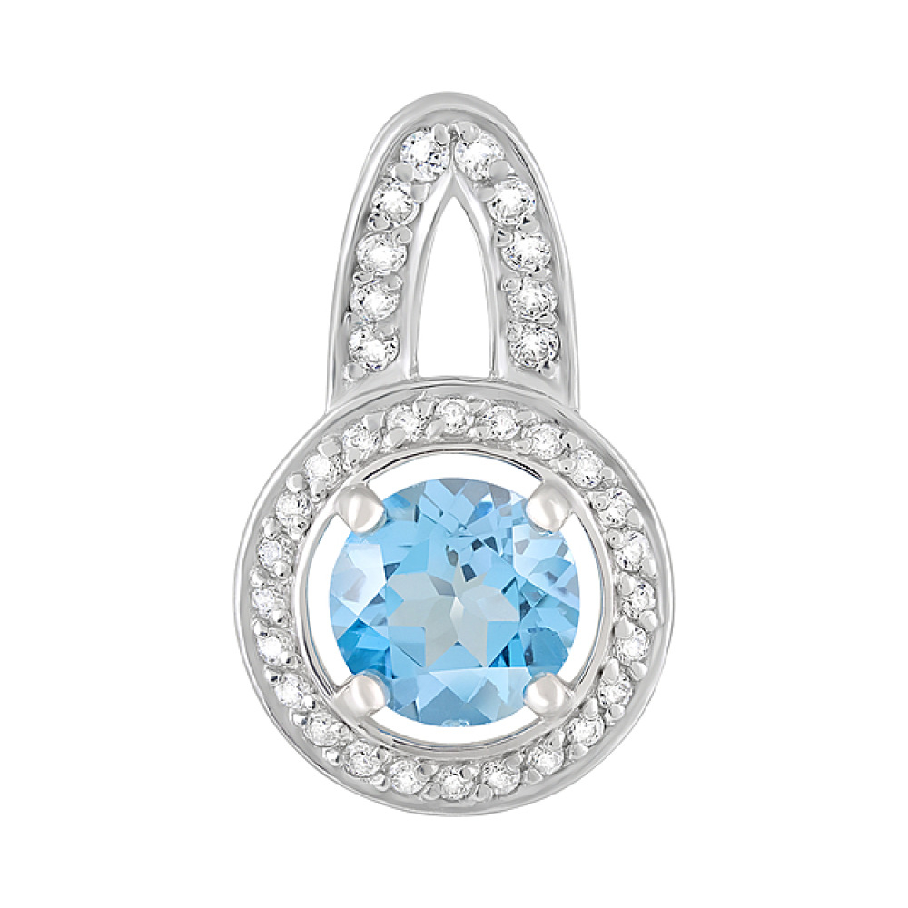 Серебряная подвеска с топазом и фианитом № 124678