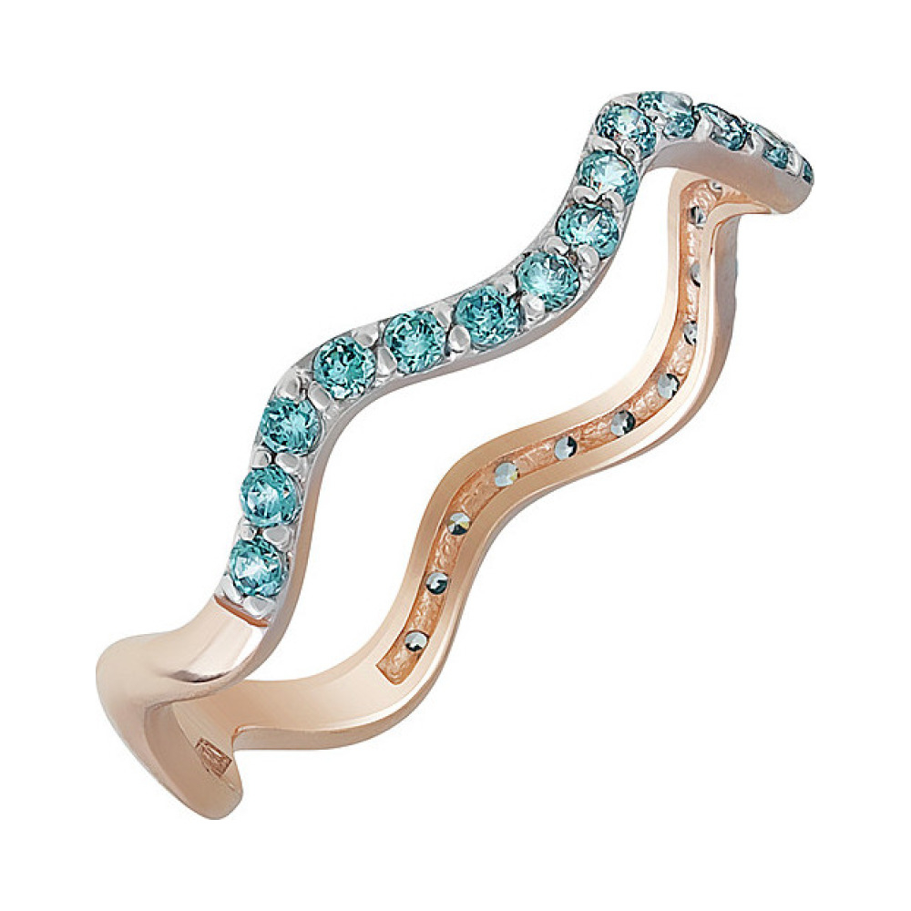 Золотое кольцо с фианитом № 138528