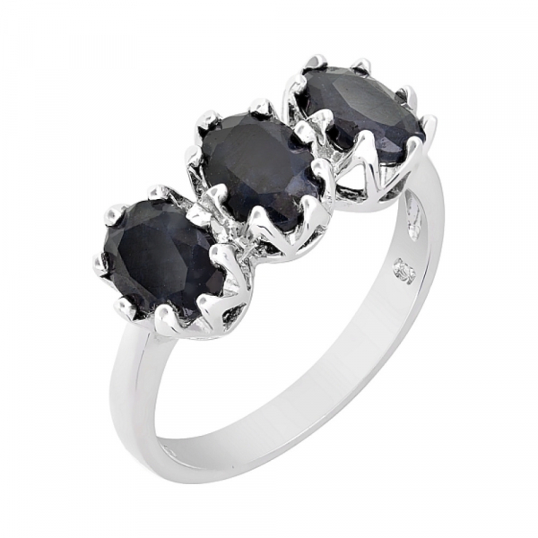 Серебряное кольцо с сапфиром № 68502