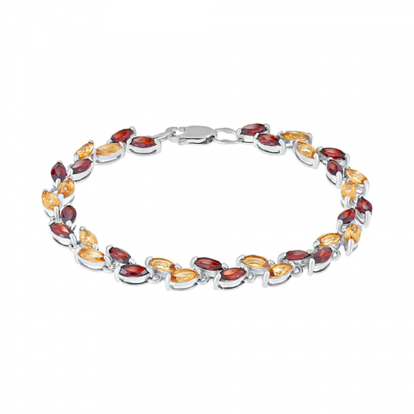 Серебряный браслет с полудраг. вставками № 123873