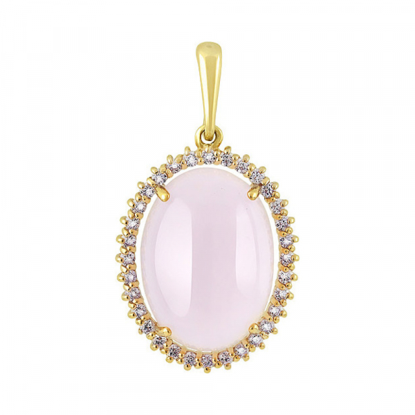 Серебряная подвеска с алпанитом и золотым покрытием № 132493