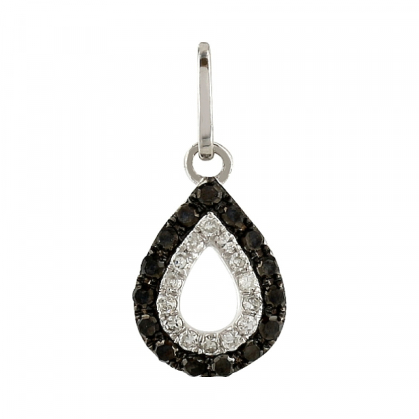 Золотая подвеска с чёрными и белыми бриллиантами № 106111