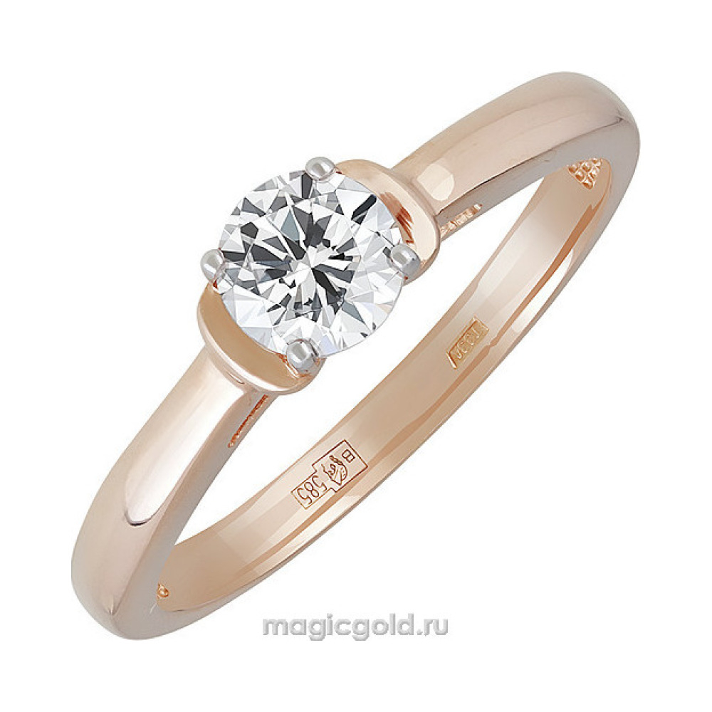 Золотое кольцо с фианитом № 139457