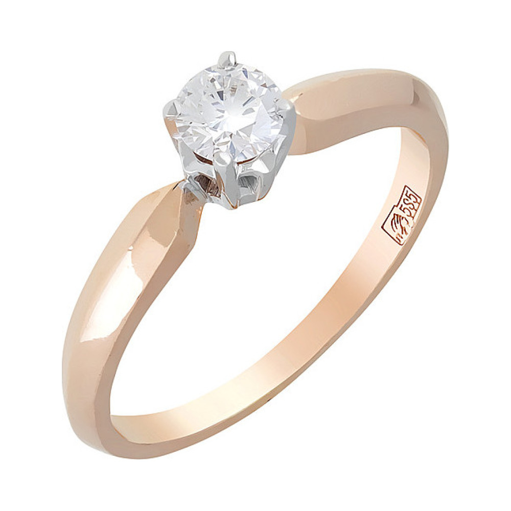 Золотое кольцо с бриллиантом № 78161