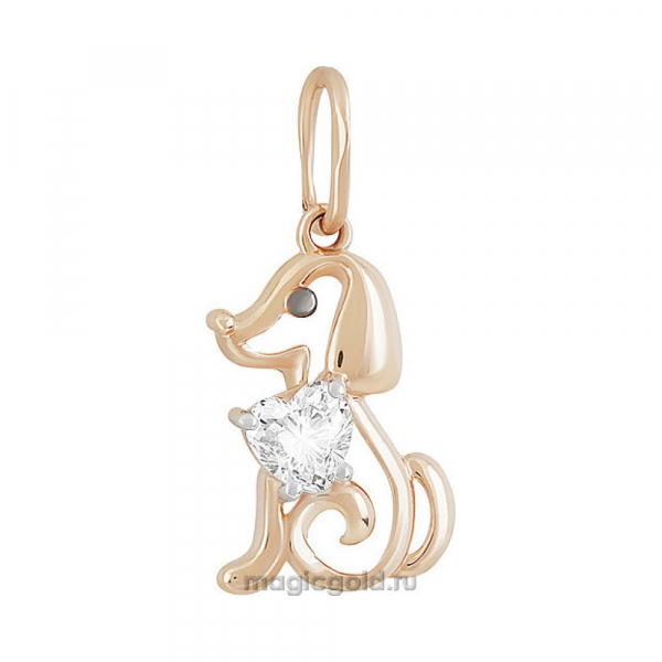 Золотая подвеска с фианитом № 155702