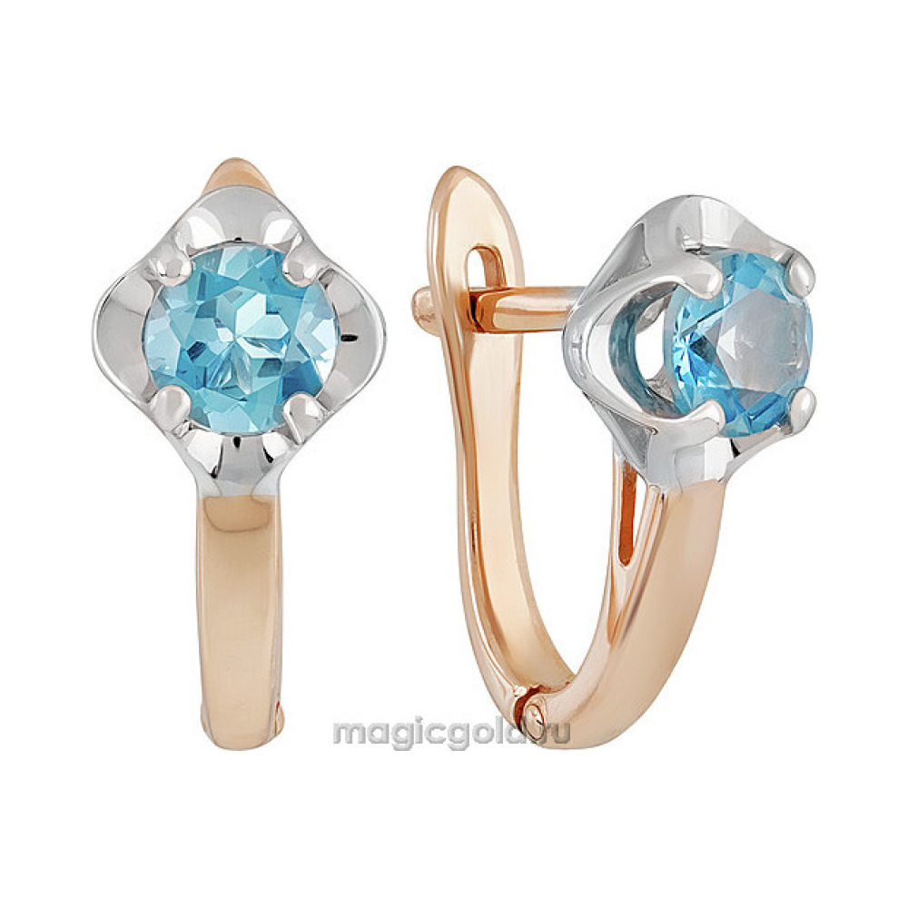 Золотые серьги с топазом № 139480