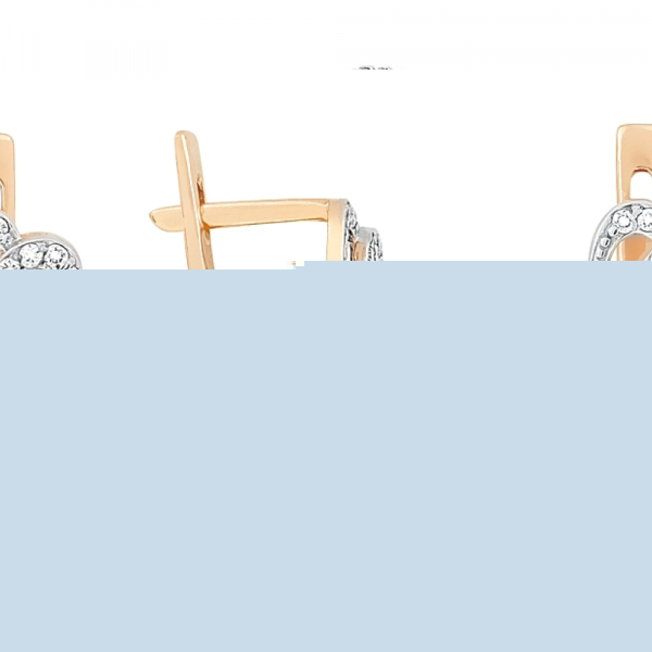 Золотые серьги с бриллиантом и изумрудом № 85169