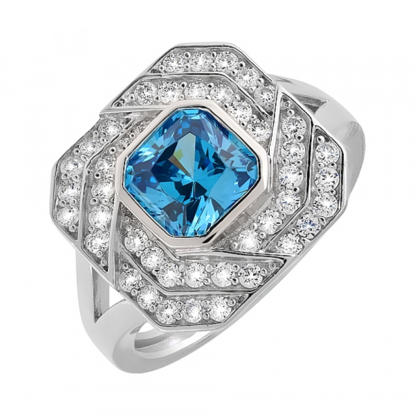 Серебряное кольцо с фианитами № 119086