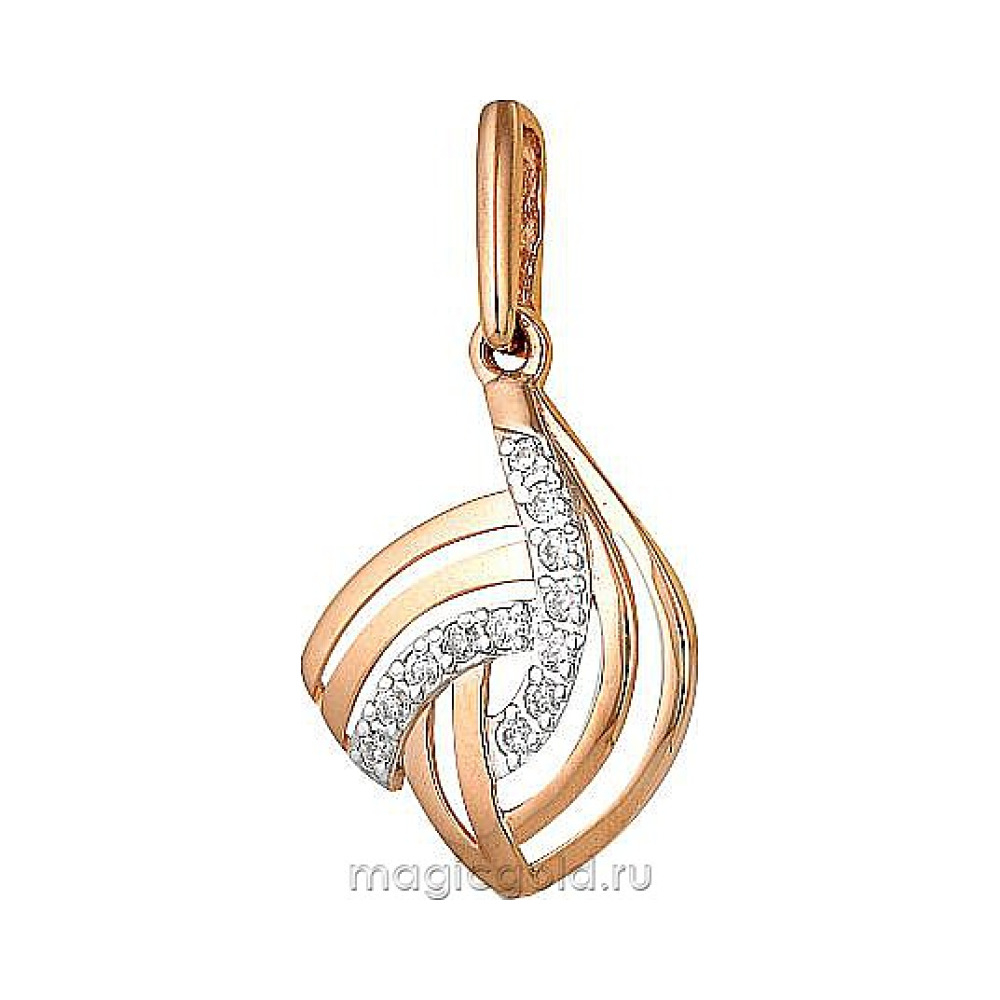 Золотая подвеска с фианитом № 173832