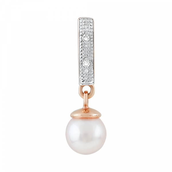 Золотая подвеска с бриллиантом и жемчугом № 96998