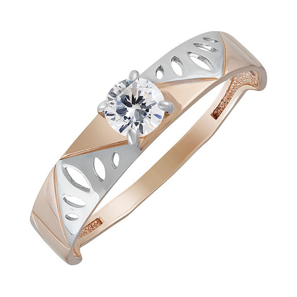 Золотое кольцо с фианитом № 135270