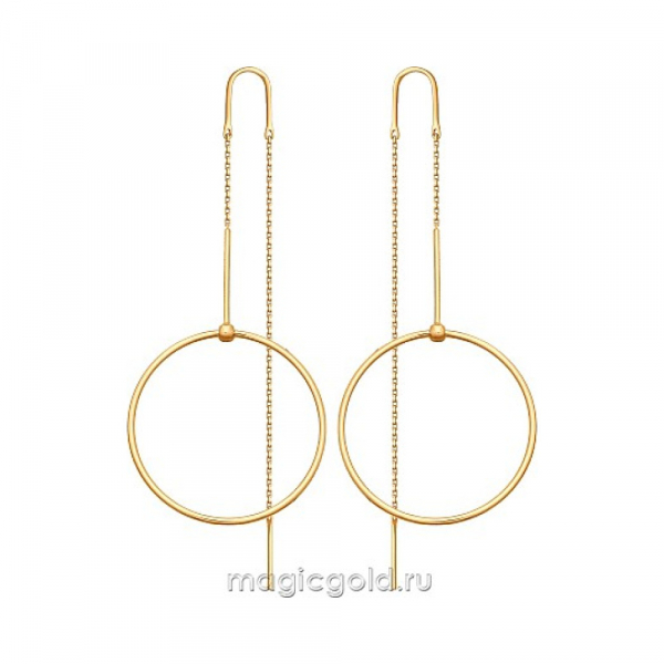 Золотые серьги без камня № 165861