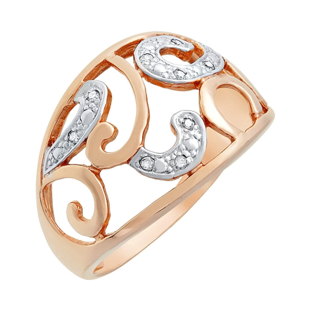 Золотое кольцо с бриллиантом № 76401