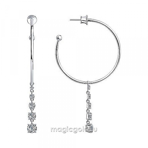 Пуссеты с фианитом № 173404