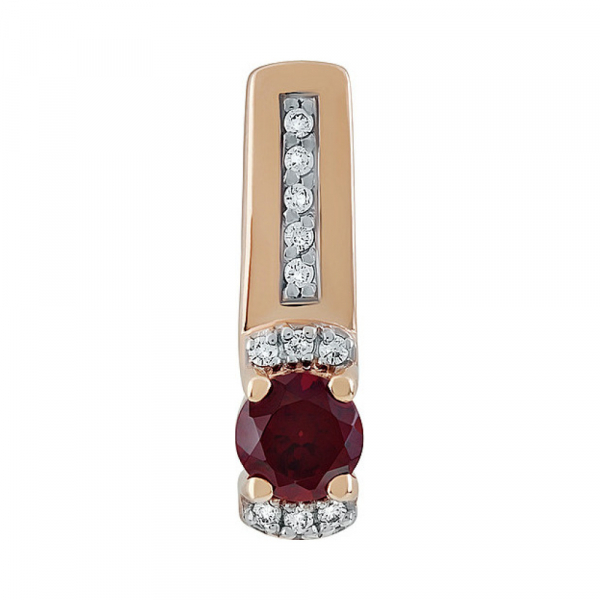 Золотая подвеска с гранатом и фианитом № 137735