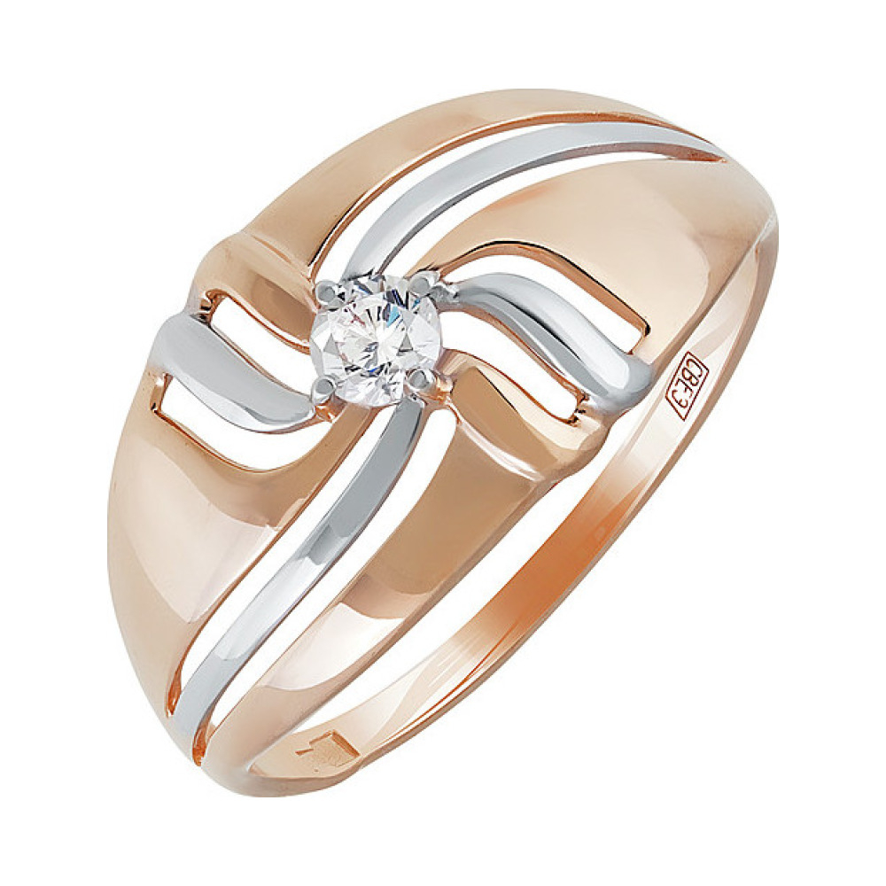 Золотое кольцо с фианитом № 136919