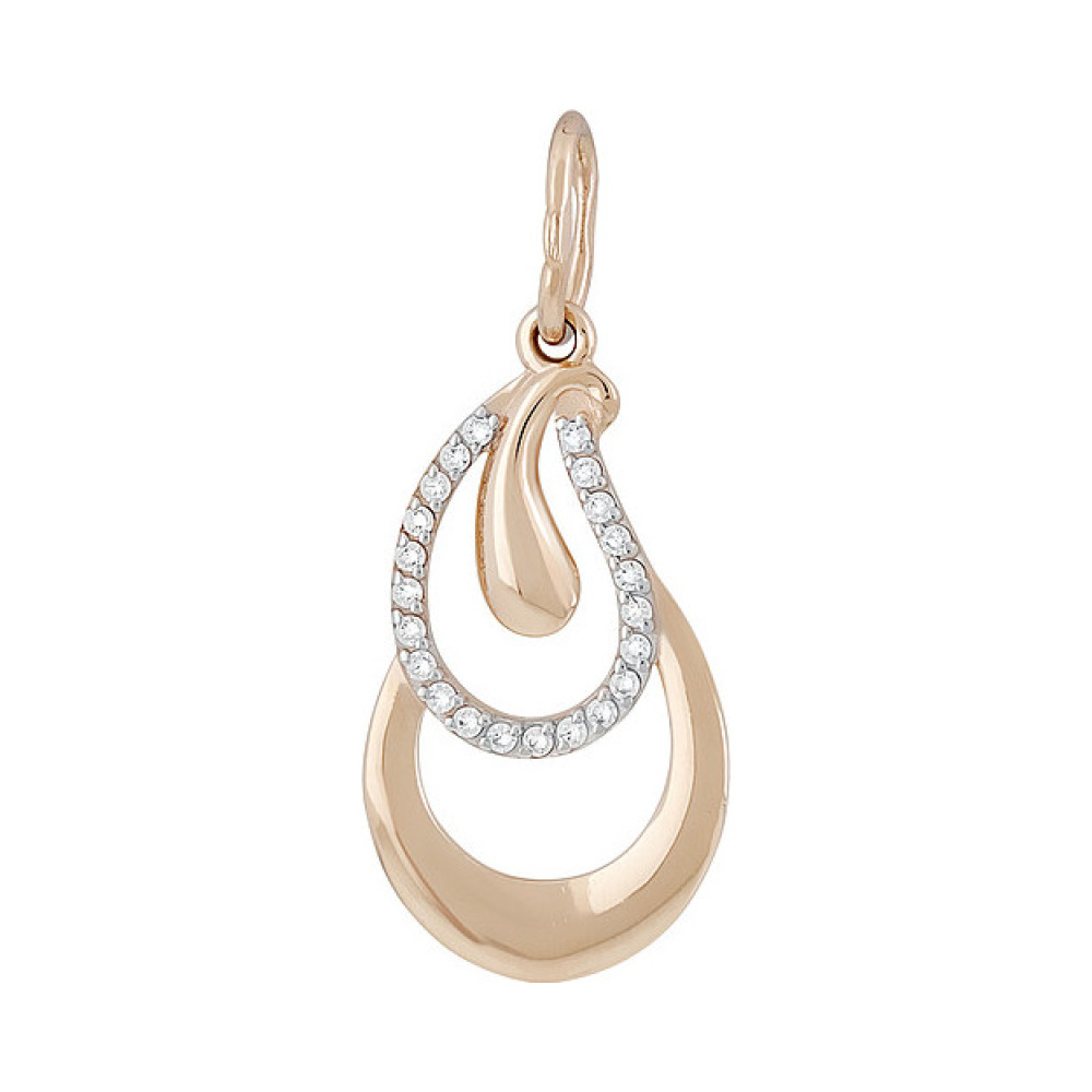 Золотая подвеска с фианитом № 133546