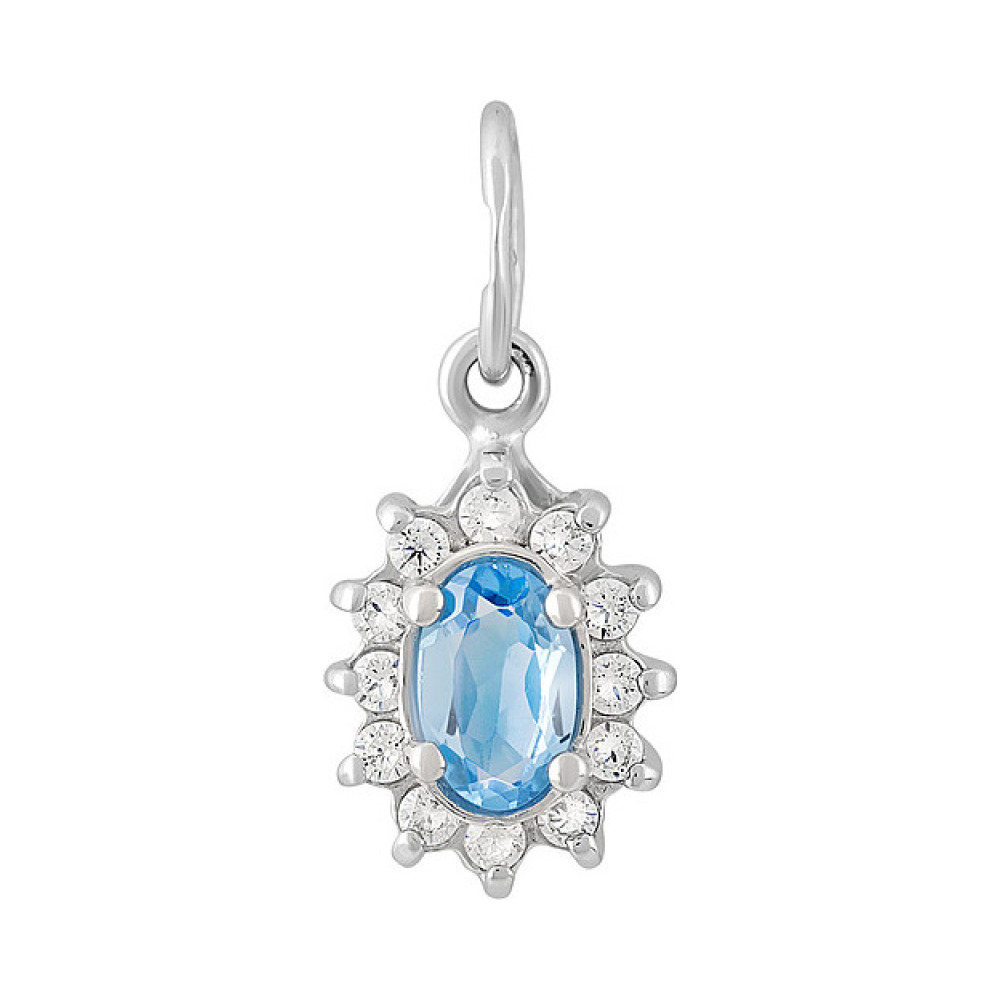 Серебряная подвеска с топазом и фианитом № 132062
