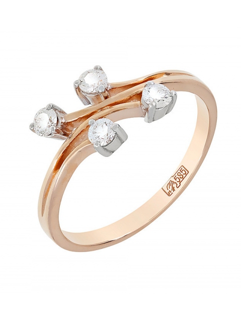 Золотое кольцо с бриллиантом № 117042