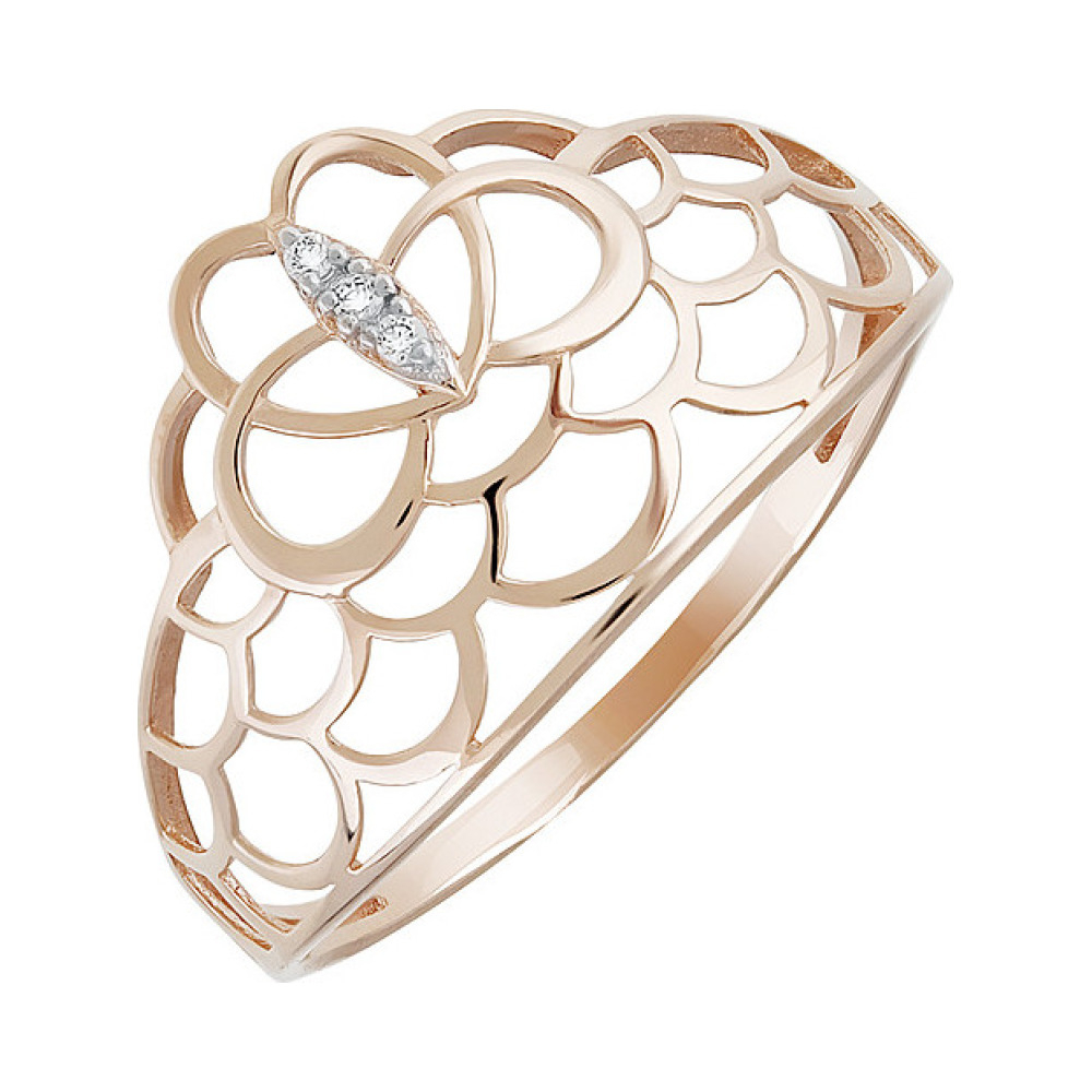 Золотое кольцо с фианитом № 133236