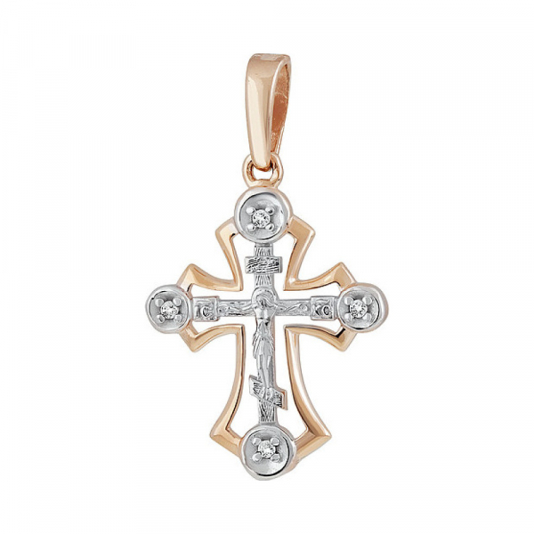 Крест литой с накладкой б/з и фианитом № 138493