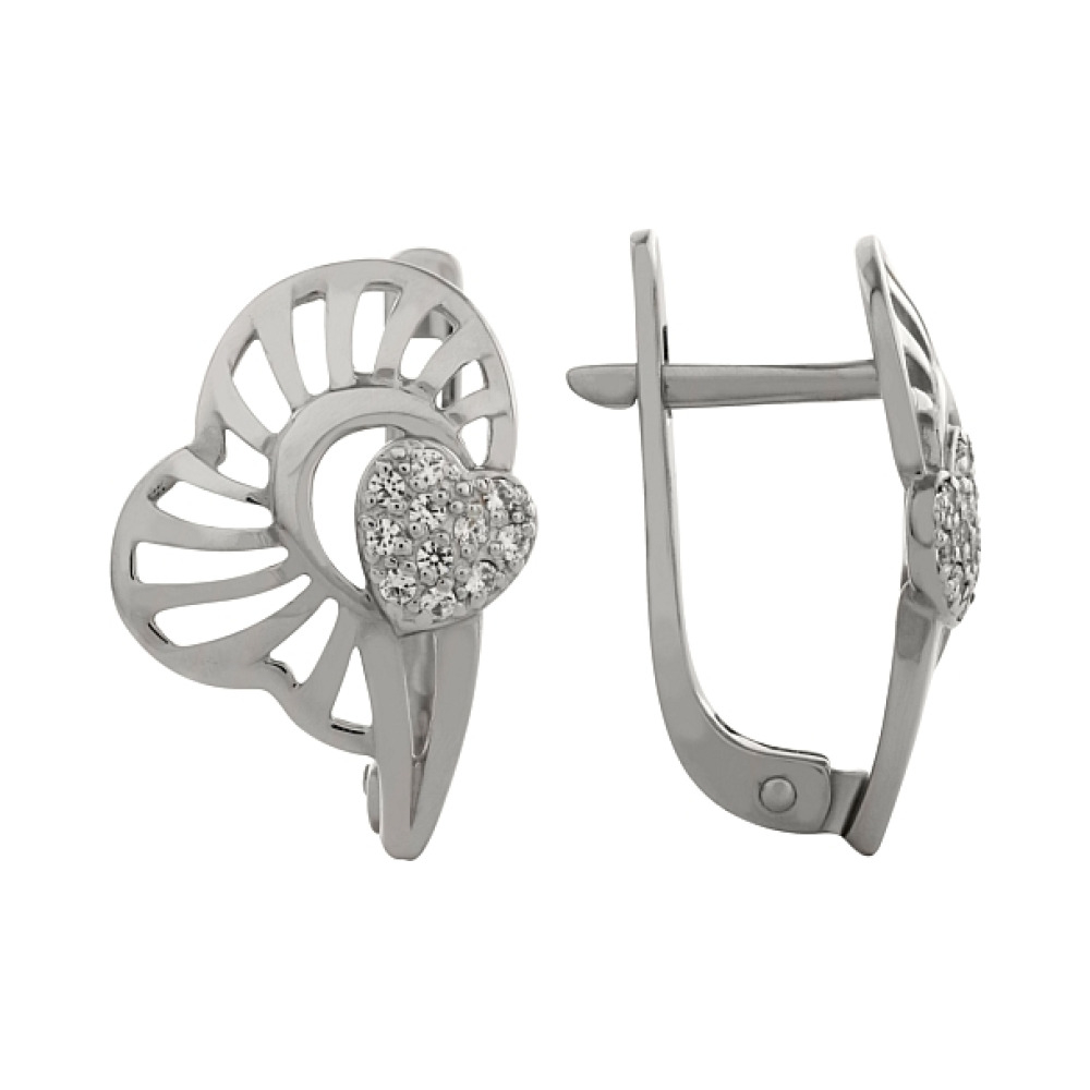 Золотые серьги с фианитом № 98362