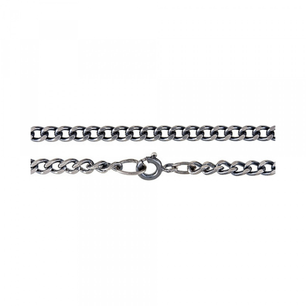 Серебряная цепь панцирная граненая черн. № 33299