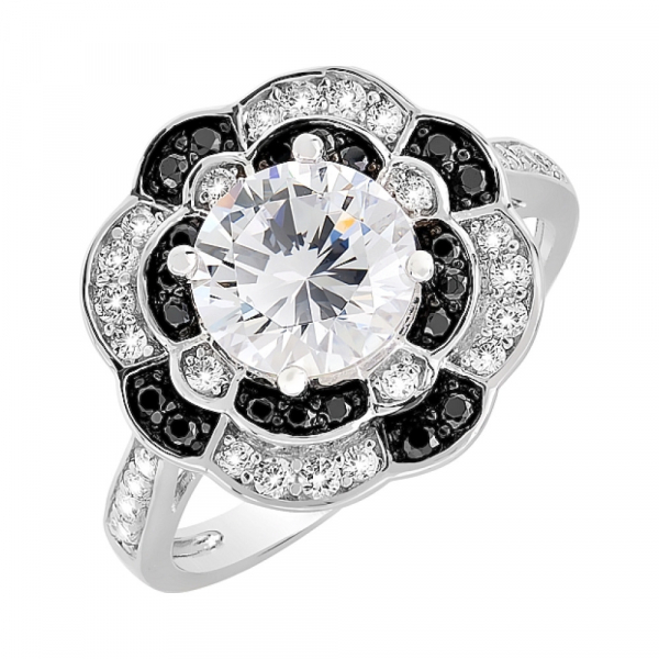 Серебряное кольцо с фианитами № 117454