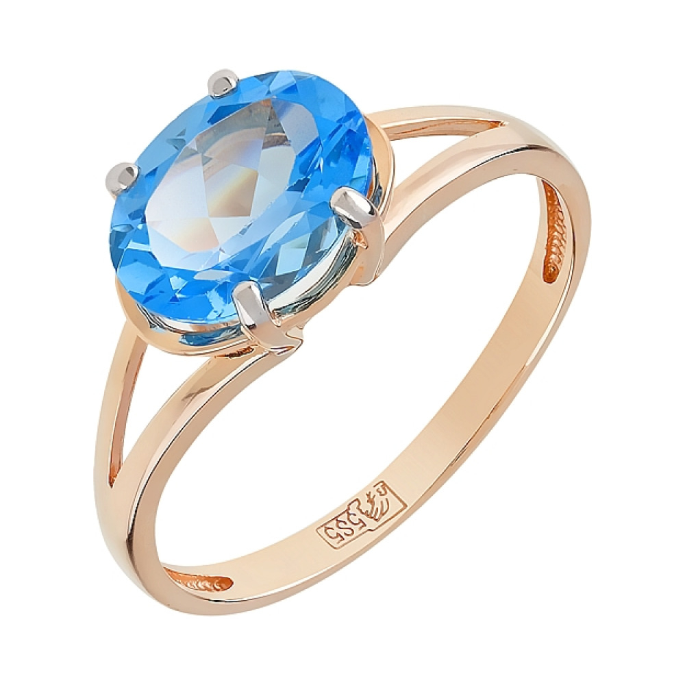 Золотое кольцо с топазом № 110863