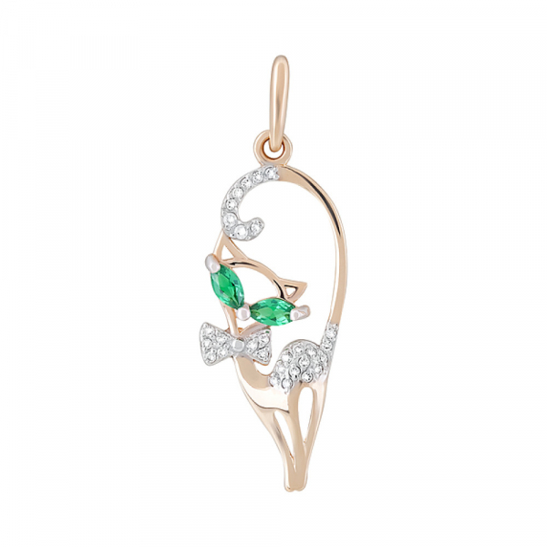 Золотая подвеска с фианитами № 124171