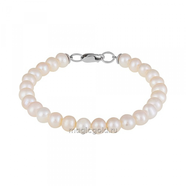 Серебряный браслет с жемчугом № 127900
