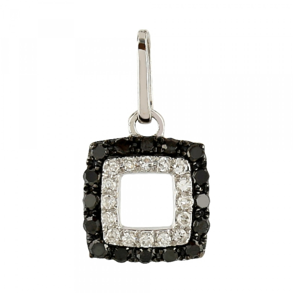 Золотая подвеска с чёрными и белыми бриллиантами № 106119