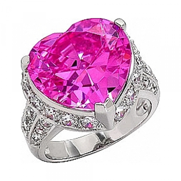 Серебряное кольцо с фианитом № 75140