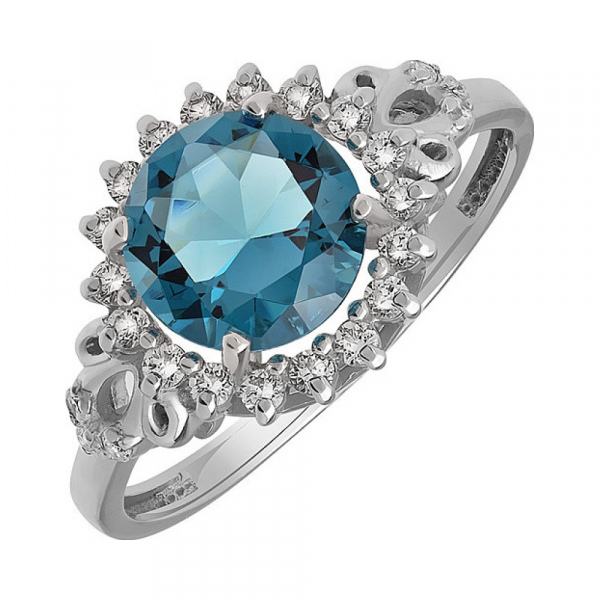 Серебряное кольцо с алпанитом и фианитом № 134585